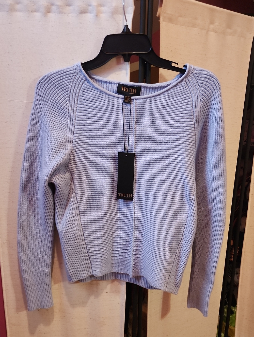 Truth Pastel Lilac Ribbed Crewneck Sweater